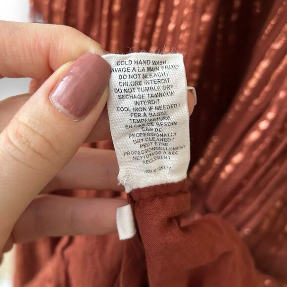 Ulla Johnson Samara High Low Sleeveless Gauze Maxi Dress Copper 0 Women’s - Picture 8 of 12